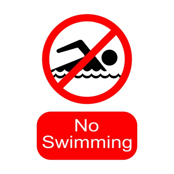 Swimming Allowed Sign Symbol Vector Design Isolated White Background Swimming — Stock Vector