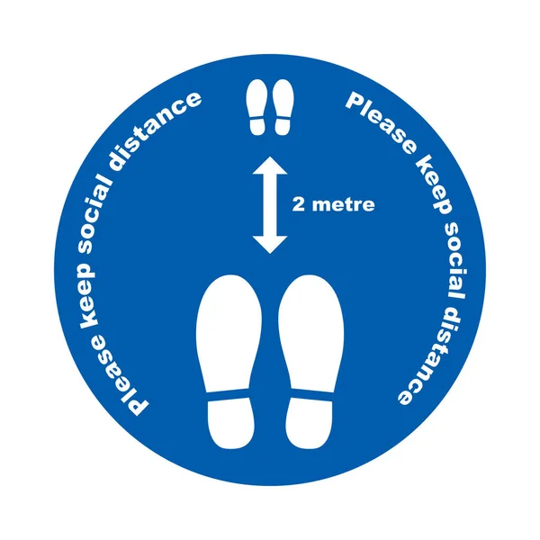 Por Favor Mantenga Distancia Social Signo Símbolo Diseño Vectorial Aislado — Vector de stock