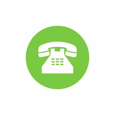 Beyaz arkaplanda izole edilmiş eski telefon simgesi vektör tasarımı.