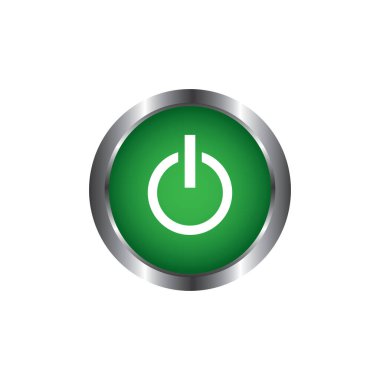 Beyaz arkaplanda güç açma / kapama düğmesi vektör tasarımı izole edildi 