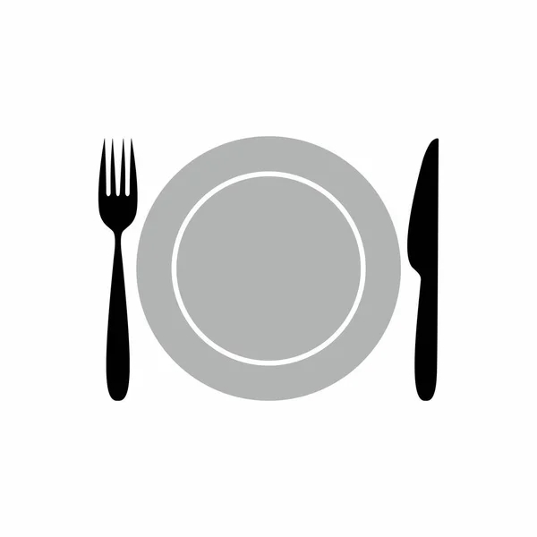 Fork Knife Plate Icon Vector Design Isolated White Background — Stock Vector