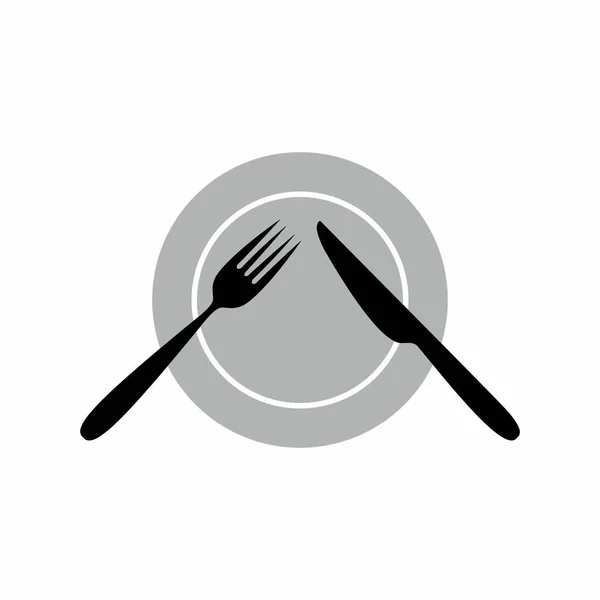 Fork Knife Plate Icon Vector Design Isolated White Background — Stock Vector