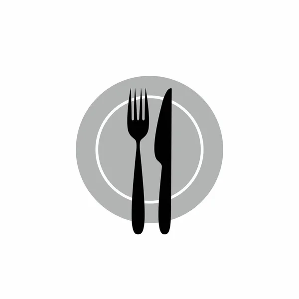 Fork Knife Plate Icon Vector Design Isolated White Background — Stock Vector