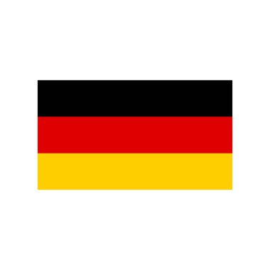 Almanya bayrağı. Vektör tasarımı beyaz arkaplanda izole edildi.