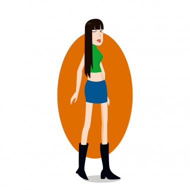 Vektör çizim eğilim kız