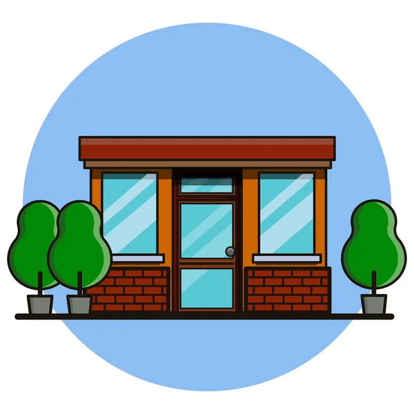 Bâtiment Café. Style plat, illustration vectorielle . — Image vectorielle