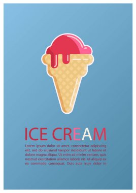 dondurma vintage retro illüstrasyon arka plan vektör.