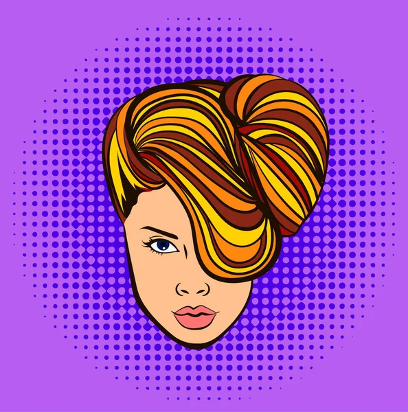 Зачіска дівчина векторний банер для салону краси. Мила жінка — стоковий вектор