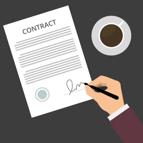 Contract Sign Up — Stock Vector