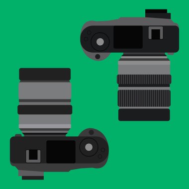 Dijital fotoğraf makinesinin Üstten Görünüm