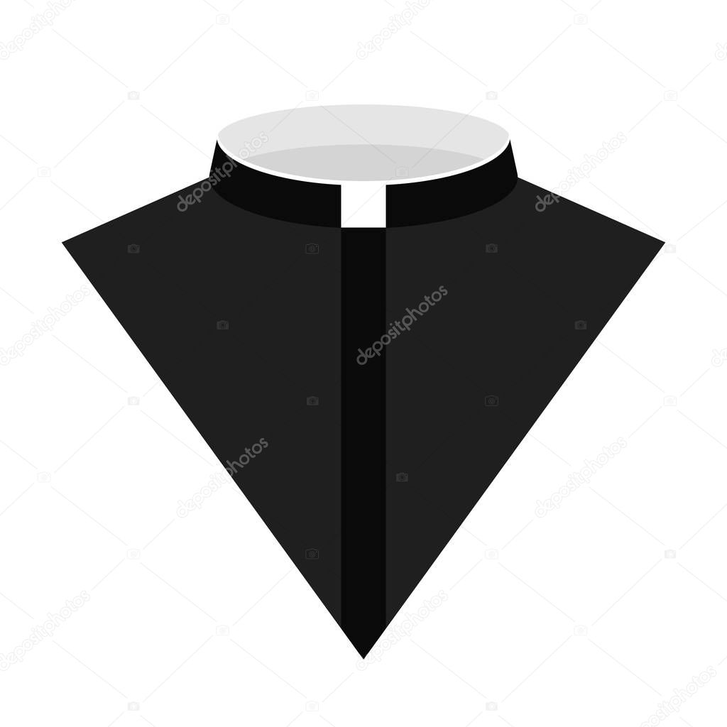 Catholic priest dress icon vector illustration. Priest vector icon for web. Priest costume icon isolated on a white background.