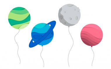 Gezegen ballons vektör çizim
