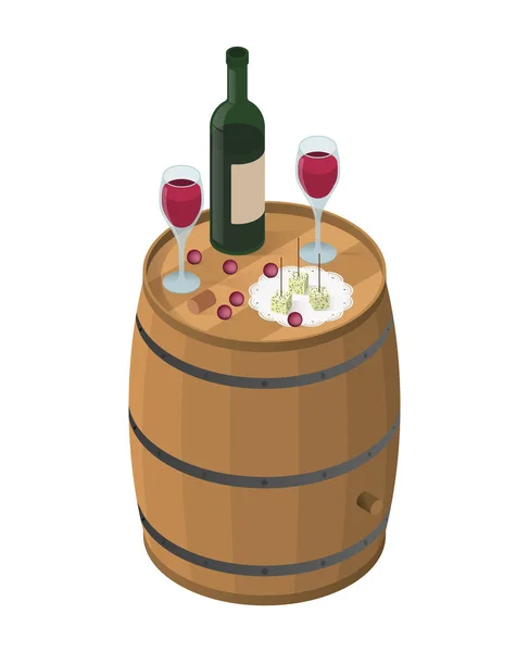Degustação de vinhos vetor isométrico — Vetor de Stock