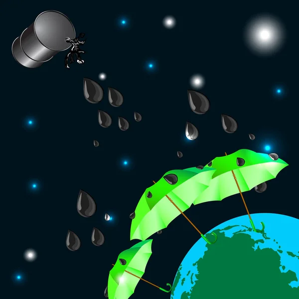 Föroreningar planeten bakgrund. Jordens dag affisch. Vektor. Abstrakt. — Stock vektor