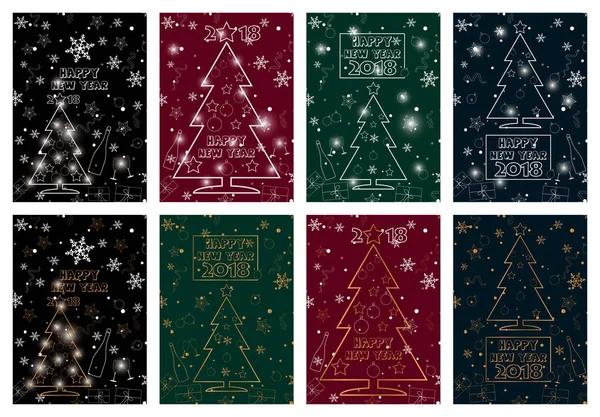 Yeni yıl 2018 parti arka planını ayarlayın. Vektör çizim.