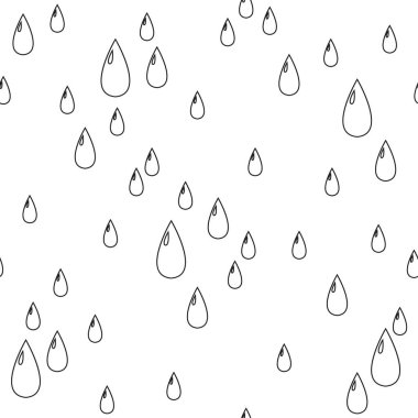 Yağmur damlaları seamless modeli. Vektör çizim.