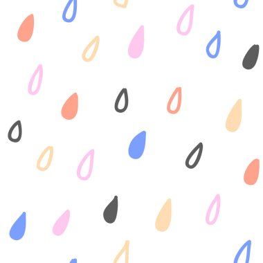 Yağmur damlaları seamless modeli. Vektör çizim.