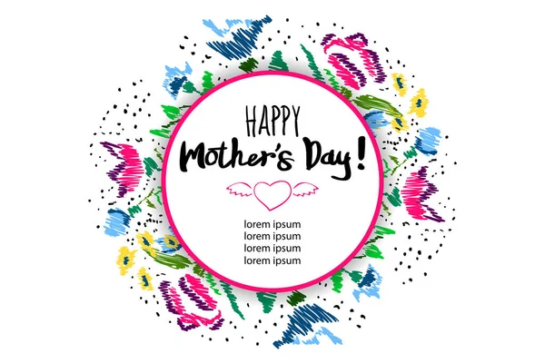 Happy Mothers Day Card Vector Illustration — Stock Vector