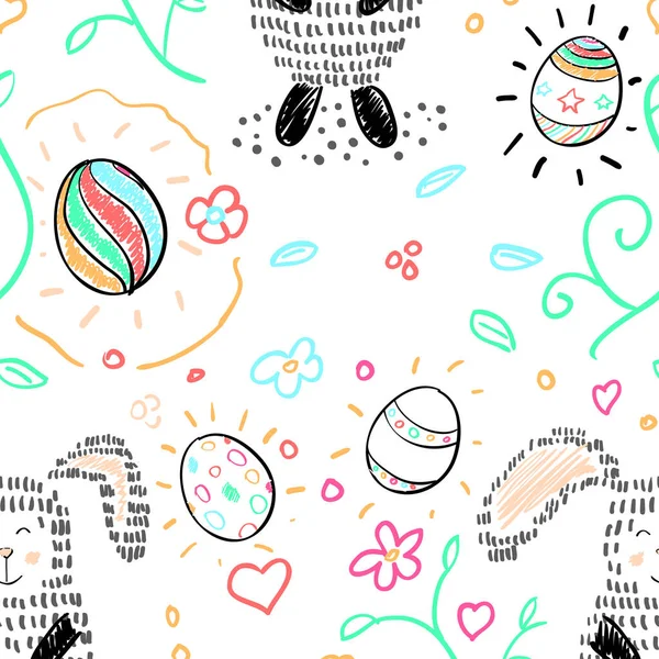 Glad påsk sömlösa mönster bakgrund. Vektorillustration. — Stock vektor