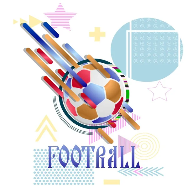 Ballon de football sur un fond abstrait . — Image vectorielle