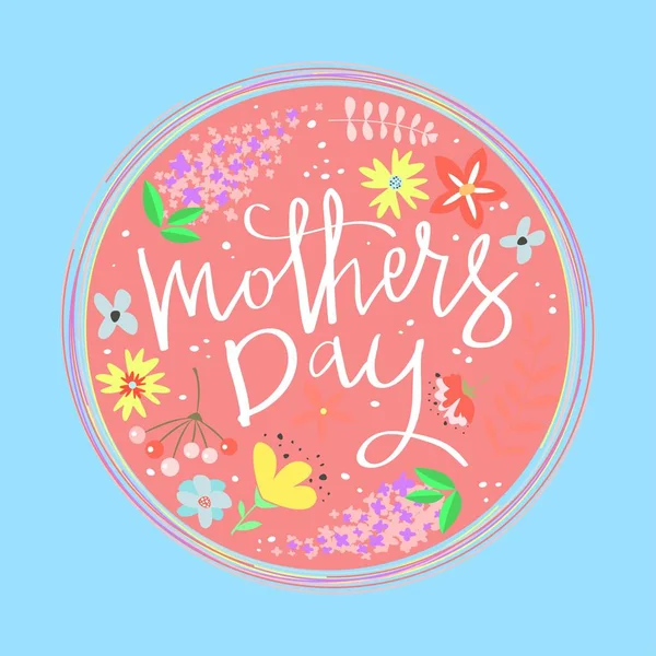 Greeting card design with stylish text Mothers Day. — Stock Vector