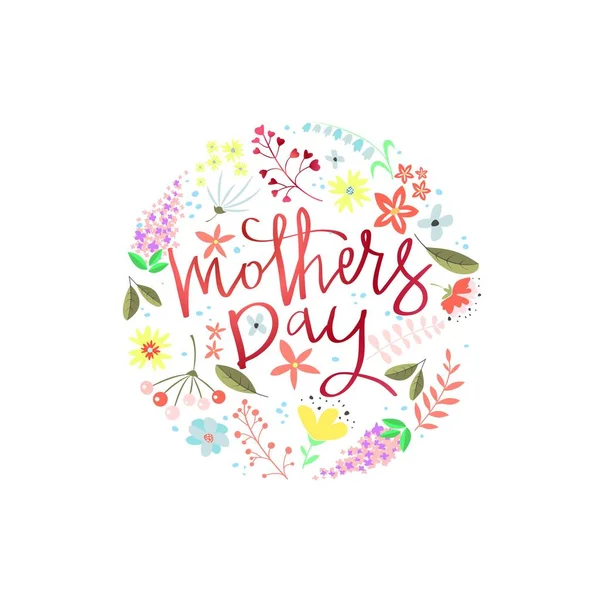 Greeting card design with stylish text Mothers Day. — Stock Vector