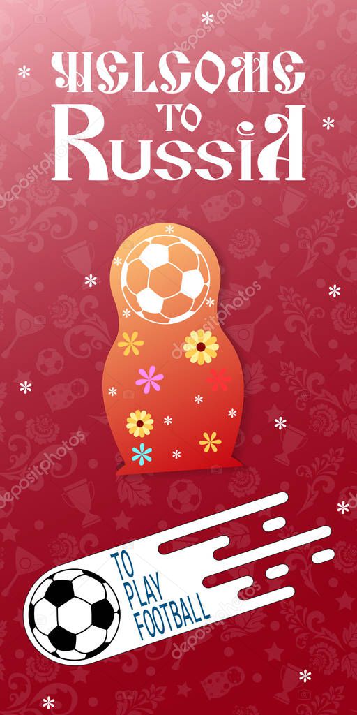 Welcome to Russia background with modern and traditional elements Vector illustration