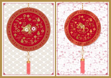 Mutlu yeni 2020 'ler seti. Çince çeviri Fare.