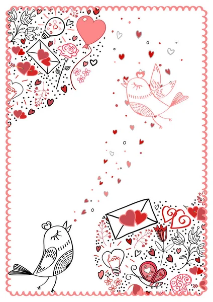 Dia dos Namorados bonito saudação backround para folhetos, convite, cartaz, brochura, banner . — Vetor de Stock