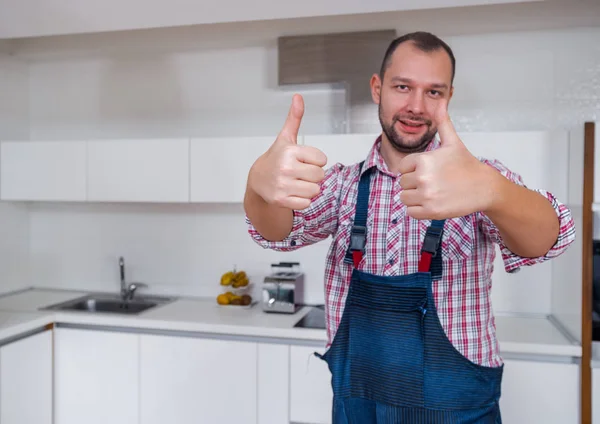 Young Serviceman Showing Thumbs — Stock Photo, Image