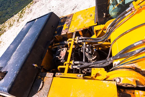 Zblízka Pohled Hydraulické Buldozer — Stock fotografie