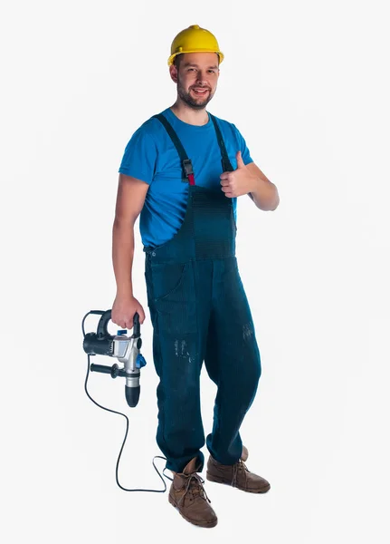 Retrato de un guapo manitas de pie sobre fondo blanco —  Fotos de Stock