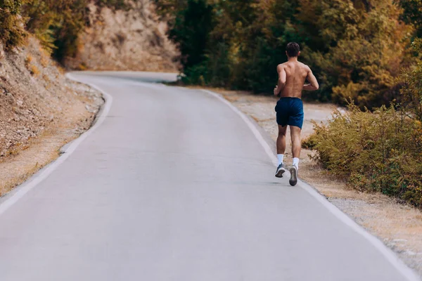 Runner Homme Exécutant Sprint Pour Succès Sur Course Entraînement Coureur — Photo