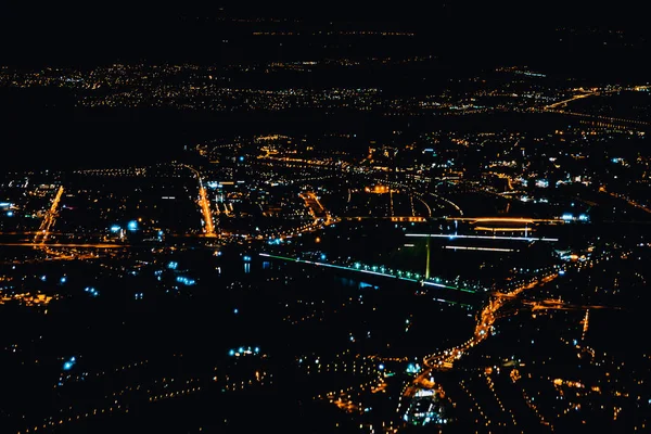 Modern city panorama at nighttime — ストック写真