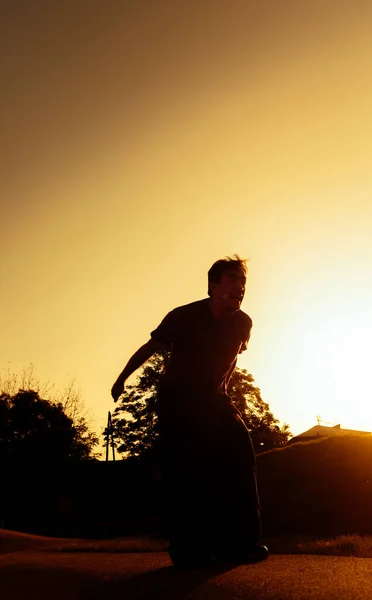 Parkour practice in an urban space