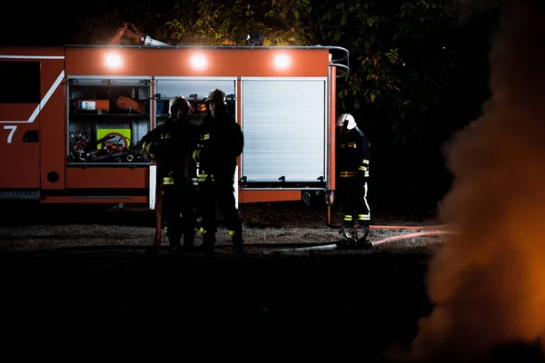 Fire station crew in action