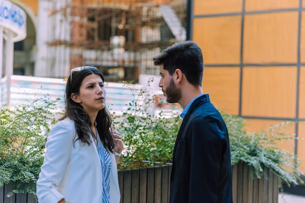 Equipe Negócios Confiante Homem Mulher Livre Conceito Espírito Equipe Casal — Fotografia de Stock