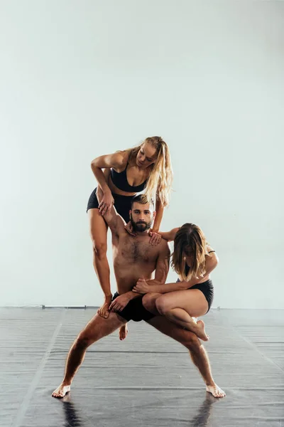 Interpreti Danza Contemporanea Classe Pratica Danza — Foto Stock