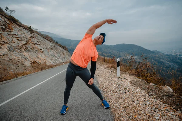 Gezonde Volwassen Man Goede Vorm Klaar Voor Een Run — Stockfoto