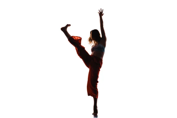 Junge Tänzerin Während Einer Tanzübung Studio — Stockfoto