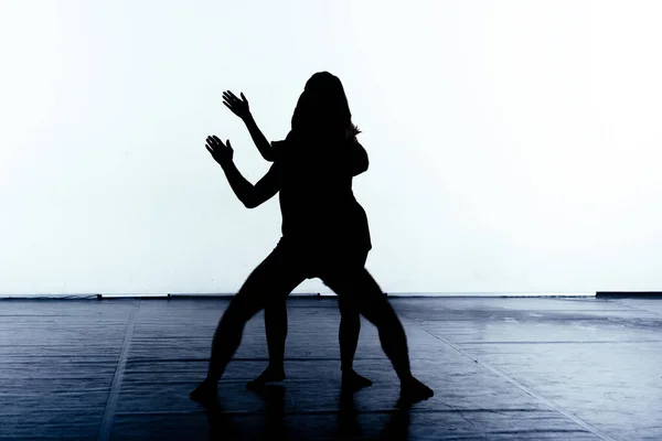 Homem Mulher Atléticos Flexíveis Durante Exercício Balé — Fotografia de Stock