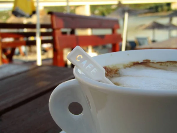 Café Expreso Con Leche Una Gran Opción Para Refrescarse Disfrutar — Foto de Stock