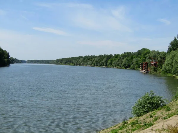 Fluxo Tranquilo Rio Tisa Banat Província Vojvodina Sérvia — Fotografia de Stock