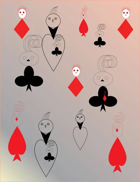 Oyun kartı uygun işaretler Dikişsiz desen arka plan