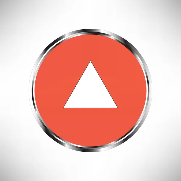 Червона кругла кнопка з металевою рамкою Ліцензійні Стокові Вектори