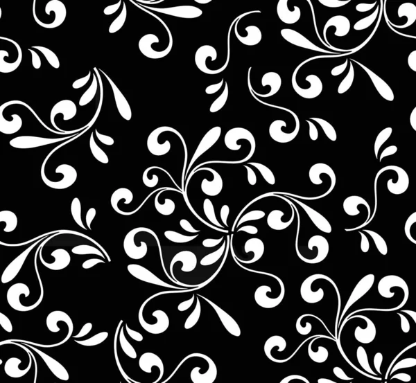 Белый Рисунок Открывания Черном Фоне Бесшовный Фон — стоковое фото