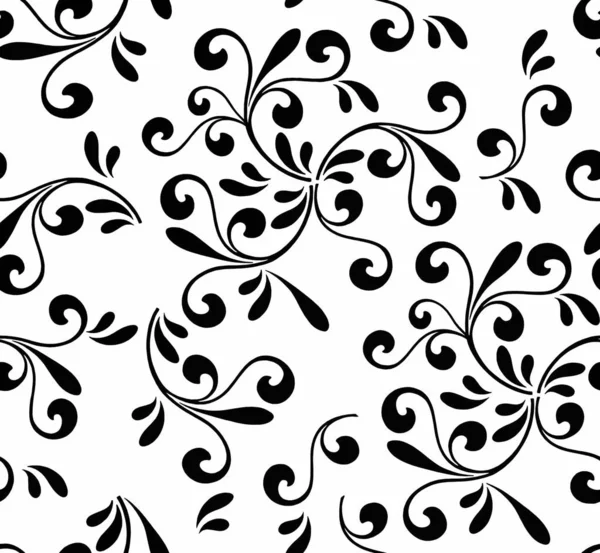 Black Openwork Pattern White Background Seamless Background — Stock Photo, Image