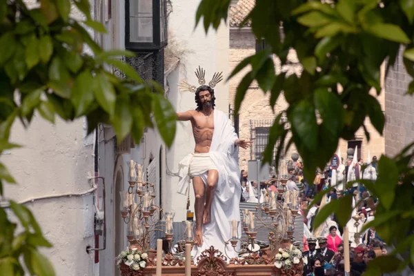 Szent Hét Spanyolországban Urunk Jézus Krisztus Feltámadása Testvériségének Felvonulása Spanyolország — Stock Fotó