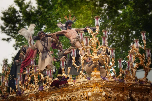 Settimana Santa Spagna Processione Cristo Esaltazione Spagna Jerez Aprile 2019 — Foto Stock