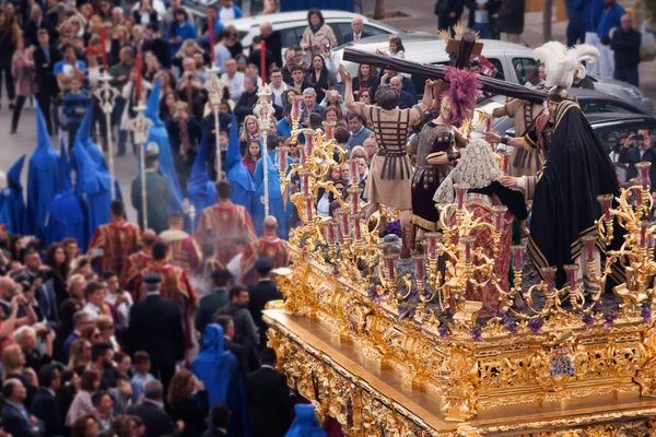 Settimana Santa Spagna Processione Cristo Esaltazione Spagna Jerez Aprile 2019 — Foto Stock